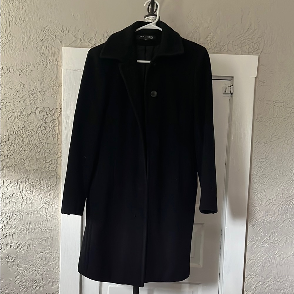 Women's 80% Wool 20% Cashmere Vintage Black Long Coat